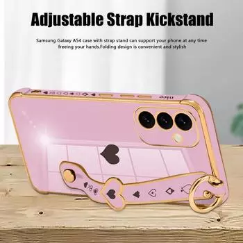 Для Samsung S25 Ultra S24 FE S23 S22 S21 Plus A55 A53 A52 браслеты с узором в виде сердца для Galaxy A14 A12 A33 A23 5G Samsung S22 Ultra чёрный