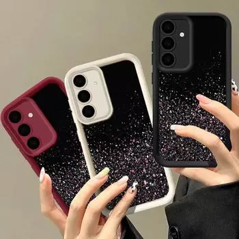 Для Samsung S25 S24 FE S23 Plus S22 Ultra S21 S20 FE A55 A54 A53 A52 A35 A34 A14 5G чехол для телефона Paillette противоударный матовый силиконовый мягкий чехол Samsung S24 кофейный