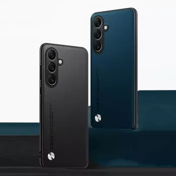 Для Samsung S24 Ultra S23 Plus S22 S21 S20 FE Ultra A72 A55 A53 A52 A35 A32 Обычный кожаный однотонный противоударный чехол из ТПУ для телефона Samsung S24 чёрный