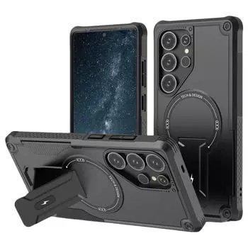 для Samsung S25 S24 портативный чехол-подставка для Samsung Galaxy S25 Ultra S24 Plus магнитная беспроводная зарядная сумка for Galaxy S25 чёрный