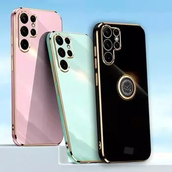 Для Samsung S25 Ultra S25 + чехол-кольцо-подставка-держатель для телефона Чехол для Galaxy S24 Ultra S23 FE S22 Plus S21 S20 Покрытие Мягкий силиконовый противоударный чехол For Galaxy S25 Ultra белый