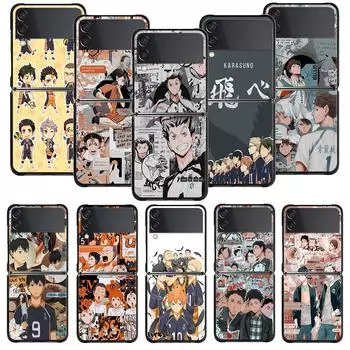 Для Samsung Z Flip3 5g Zflip Flip Zflip3 чехол для смартфона Fundas Haikyuu Hinata Attacks аниме жесткий ПК Samsung Z Flip3 5G