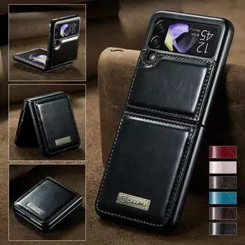 Для Samsung Z Flip4 5g чехол для мобильного телефона с защитой от падения для Samsung Galaxy Z Flip4 5g Flip 4 Flip3 Flip 3 кожаный складной чехол for Samsung z Flip 4 чёрный