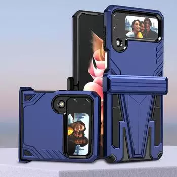 Для Samsung Z Flip4 5g противоударный защитный чехол для Samung Galaxy Z Flip4 5g Flip 4 Zflip4 аксессуары для телефонов с подставкой for Samsung Z Flip 4 синий