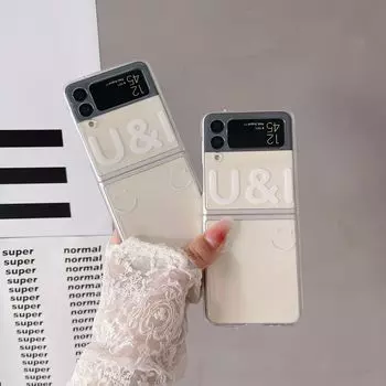 Для Samsung Z Flip 4 Чехол Letter Прозрачный складной чехол для телефона Samsung Z Flip 3 5g Zflip4 Ударопрочный Жесткий Защитный Чехол For Galaxy Z Flip 4