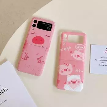 Для Samsung Z Flip 4 Чехол Милый Свинья Плоский Складной Чехол Для Телефона Для Samsung Z Flip 3 5g Zflip4 Противоударный Мягкий Силиконовый Задняя Крышка Z Flip 4