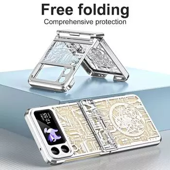 Для Samsung Z Flip 4 Модный противоударный чехол для Samsung Galaxy Z Flip 4 5G Flip4 Zflip4 Защитные чехлы для телефонов с защитой от падения For Z Flip 4 чёрный