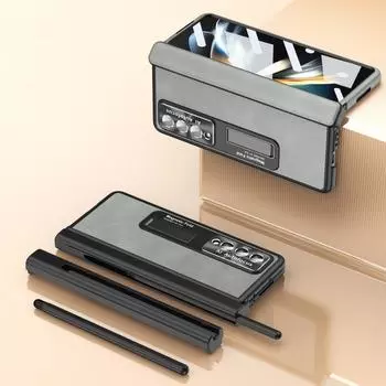 Для Samsung Z Fold4 5g Fold4 противоскользящий чехол из закаленного стекла с полной защитой для Samsung Galaxy Z Fold 4 S крышка отсека для ручки for Samsung Z Fold 4 чёрный