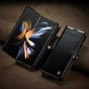 Для Samsung Z Fold4 5g Кожаный чехол с функцией кошелька для Samsung Galaxy Z Fold 4 Fold4 Fold3 Fold 3 Защитная сумка для телефона for Samsung z fold 4 синий