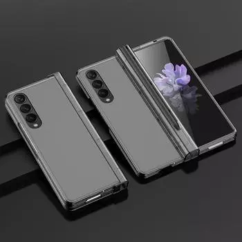 Для Samsung Z Fold4 модный стеклянный пленочный чехол для телефона Samsung Galaxy Z Fold4 5g Fold 4 Fold3 Fold 3 Zfold4 Защитный чехол Капа not have pen фиолетовый