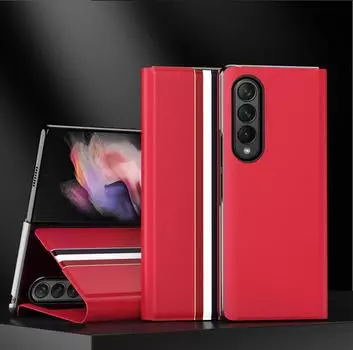 Для Samsung Z Fold4 Нескользящий кожаный чехол с полной защитой для Samsung Galaxy Z Fold4 Fold 4 Fold3 Fold 3 2 Fold2 Сумка для телефона for Samsung Z Fold 3 белый