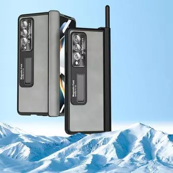 Для Samsung Z Fold 4 S со слотом для ручки, защитная стеклянная пленка на весь корпус, чехол для Samsung Galaxy Z Fold 4 5g Fold4 Zfold4, противоударный чехол for Samsung Z Fold 4 серый