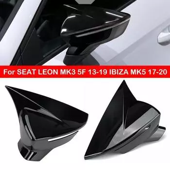 Для SEAT LEON MK3 5F 2013-IBIZA MK5 2017-крышка бокового зеркала заднего вида, крышка крыла, внешняя дверь, чехол заднего вида, наклейка, накладка Gloss Black