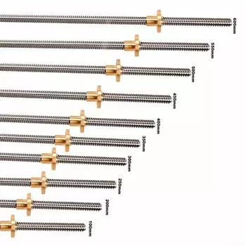 Для шаговых двигателей винт латунная гайка с латунной гайкой износостойкий ходовой винт T8 100mm