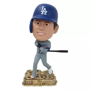 для Shohei Otani Los Angeles Dodgers Bubble Head Doll 50 Home Stolen Bases Commemorative Inch Batter Gold Base MLB Official [Limited 2024] Runs/50 10.5 серый