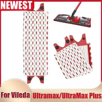 Для швабры Vileda UltraMax Высококачественная микрофибровая накладка для пола Многоразовая плоская сменная ткань для отжима Быстросохнущая Машинная стирка 1PCS