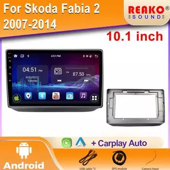 Для Skoda Fabia 2 2007-2014 Автомобильный Радиоприемник Android Мультимедиа Видео Плеер GPS Навигация Carplay Сенсорный Экран Авто Видео Стерео Wifi 4 core 1GB+32GB carplay