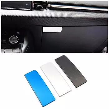 Для Skoda Karoq 2017-2024 автомобильный ящик для хранения вещей, перчаточный ящик, кнопка переключения перчаточного ящика, отделка, декоративная наклейка из нержавеющей стали чёрный