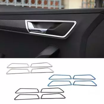 Для Skoda Karoq 2017-2024 молдинги для салона автомобиля внутренняя дверная ручка рамка чаши крышка отделка нержавеющая сталь декоративная наклейка чёрный