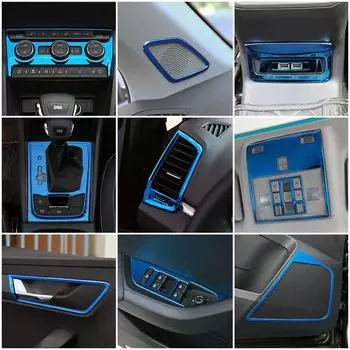 Для Skoda Karoq 2017-2024 салон автомобиля центральная консоль часть ремонт отделка нержавеющая сталь аксессуары украшения модификация наклейка