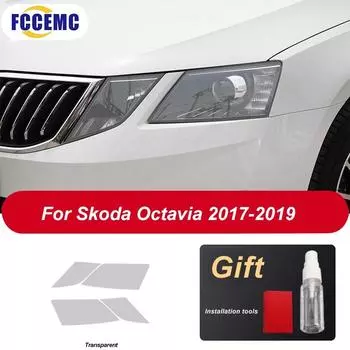 Для Skoda Octavia 2017 2018 2019 Защитная пленка для фар автомобиля Восстановление фар Прозрачная черная наклейка TPU Аксессуары прозрачный