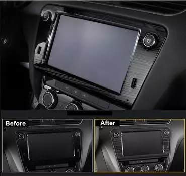 Для Skoda Octavia 2018 2019 аксессуары салон автомобиля центр DVD навигационная панель крышка Декор Защита чёрный