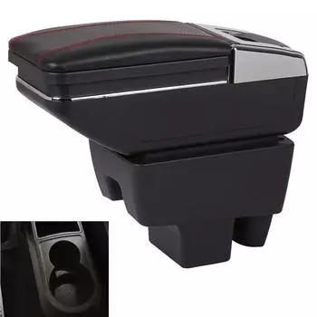 Для Skoda Rapid для Volkswagen VW Polo 2020 2021 автомобильный подлокотник коробка для модернизации аксессуары для хранения деталей интерьера чёрный