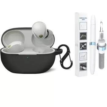 Для SONY Case Earphone Cleaner Set силиконовый чехол силиконовый чехол с карабином полный защитный чехол ударопрочный водонепроницаемый пылезащитное устройство чёрный