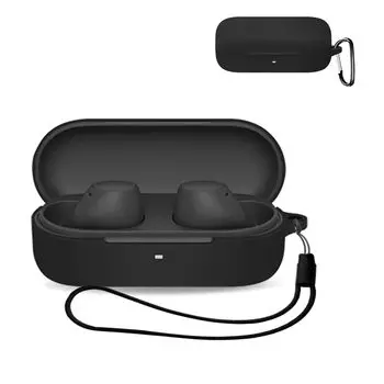 Для Sony Чехол Чехол для беспроводных наушников Чехол из силиконового материала Легко носить Ударопрочный Водонепроницаемый Пыленепроницаемый Моющийся карабин Можно носить и заряжать