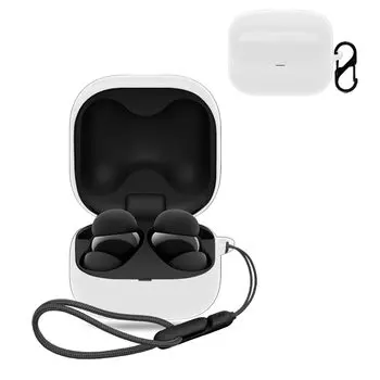 Для Sony LinkBuds Fit Case Cover Wireless Earphones Silicone Protective Case Carabiner Drop Scratch Dustproof WF-LS910N [NOUKAJU] (С + ремешком)