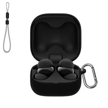 Для SONY LinkBuds Fit Case Cover Wireless Earphone Protective Cover Silicone Cover with Chain Charge Case Cover Vivid LED Light чёрный