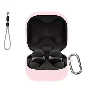 Для SONY LinkBuds Fit Case Cover Wireless Earphone Protective Cover Silicone Cover with Chain Charge Case Cover Vivid LED Light розовый