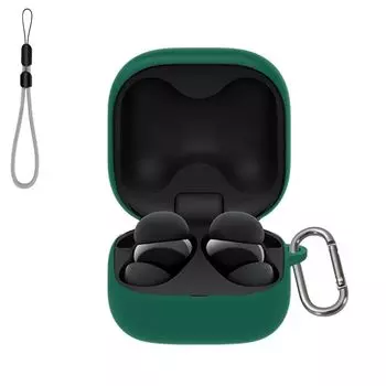 Для SONY LinkBuds Fit Case Cover Wireless Earphone Protective Cover Silicone Cover with Chain Charge Case Cover Vivid LED Light зелёный