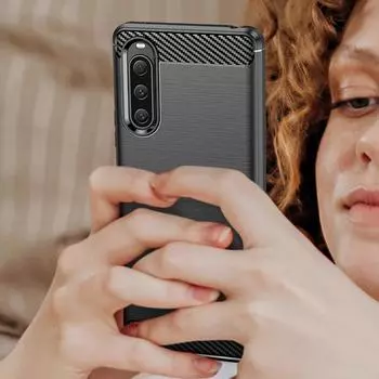 Для Sony Xperia 10V 10 v xperia10 v Мягкий силиконовый чехол Роскошный чехол для телефона sony10 v sony 10v Противоударные матовые задние чехлы For Xperia 10 V чёрный