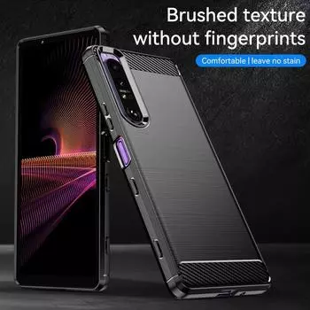 Для Sony Xperia 1 III 1iii xperia1 iii Мягкий матовый чехол Роскошный чехол для телефона Sony 1iii Противоударные силиконовые защитные чехлы For Xperia 1 III чёрный