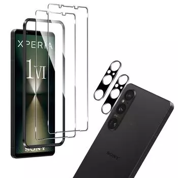 Для Sony Xperia 1 VI Стеклянная пленка для камеры Mosasa Sony Xperia 1 VI Пленка амортизирующая 9H твердость небьющаяся круглая кромка (2 куска) + (2 куска)
