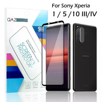 Для Sony Xperia 5 II Glass QAZ Maggie полное покрытие закаленное стекло Защитная пленка для экрана + пленка для объектива камеры для Xperia 1 10 II III IV V Sony Xperia 5 III