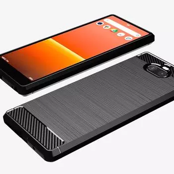 Для Sony Xperia 8 lite 8lite xperia8 lite силиконовый чехол роскошный карбоновый чехол для xperia xa4 противоударные матовые задние чехлы For Xperia 8 чёрный
