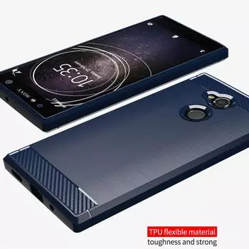 Для Sony Xperia XA2 Ultra XA2ultra мягкий матовый чехол роскошный силиконовый защитный чехол для sony xa2 ultra чехлы для телефонов из углеродного волокна For Xperia XA2 Ultra чёрный
