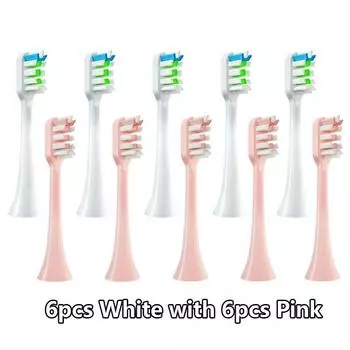 Для Soocas X3/x3u/x5 Сменные насадки для зубных щеток, 12 шт., насадки для чистки зубов, электрическая зубная щетка Sonic, насадки с мягкой щетиной