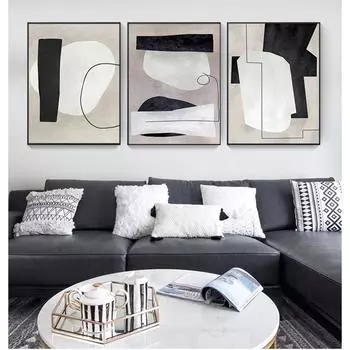 Для спальни, гостиной, интерьера, украшения дома, абстрактные винтажные модные постеры с кистью, холст, картины, настенная живопись, печать, изображение 21cm30cm NoFrame