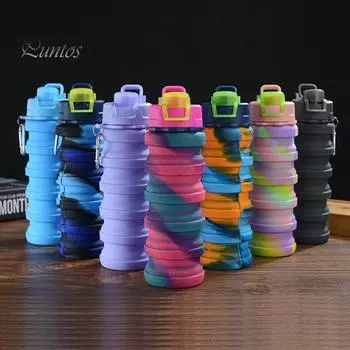 Для спорта на открытом воздухе 500 мл складная бутылка для воды портативный велосипед Велоспорт питьевая чашка серый