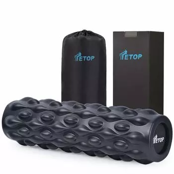 для среднего 5-летняя гарантия TETOP Foam Roller Миофасциальный релиз Ролик для растяжки Ролик Небьющийся Твердый Тонкий Легкий Йога Палка Упражнения Тренировки чёрный