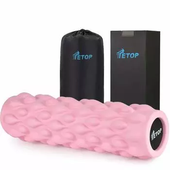 для среднего 5-летняя гарантия TETOP Foam Roller Миофасциальный релиз Ролик для растяжки Ролик Небьющийся Твердый Тонкий Легкий Йога Палка Упражнения Тренировки светло-розовый