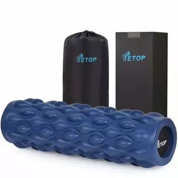для среднего 5-летняя гарантия TETOP Foam Roller Миофасциальный релиз Ролик для растяжки Ролик Небьющийся Твердый Тонкий Легкий Йога Палка Упражнения Тренировки синий