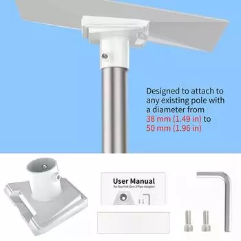Для Starlink Gen 3 адаптер для трубы, круглая труба, ударопрочный пластиковый адаптер, крепление на столбе, для Starlink V3, аксессуары для крепления на крыше белый