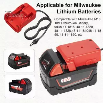 Для Starlink Mini шнур питания постоянного тока для аккумулятора Milwaukee 18 В Plugging And Play совместим с 48-11-1815/1820/1828/1840/1850/1860 ABS красный