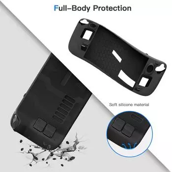 Для Steam Deck Игровая консоль для Shell Силикон для корпуса Ударопрочная крышка с 4 джойстика колпачками Трекпад Наклейка Защитная кожа 5