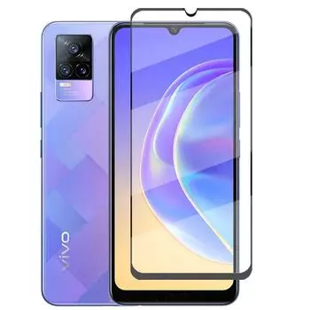 Для стекла Vivo V21 5G полное покрытие закаленное стекло Vivo Y33S Y21 Y21S Y11S V17 V21E V25 V25E V20 Pro Защитное стекло для экрана камеры для Vivo Y35 Y72 Y52 Vivo Y52S 5G чёрный