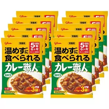 Для стоящего карри-шефа, который можно есть без упаковки x 10 Ezaki Glico при использовании в комнате, подогрев, сладкий, 3-х разовый прием пищи, (сохраненная температура/аварийный режим